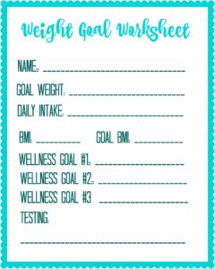 Free Printable Weight Loss Goal Worksheet - Debt Free Spending